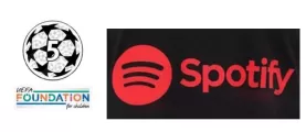 US$7.00 24/25 UCL 5 & UEFA Foundation Badges & 24/25 Spotify Logo (Red) & AMBILIGHT tv +$7.00