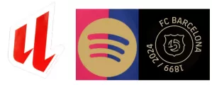 US$6.00 24/25 La Liga Badge & Spotify Logo Without Text (Gold) & Barcelona 125th Anniversary & AMBILIGHT tv +$6.00
